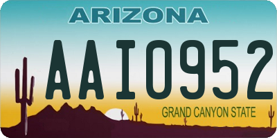 AZ license plate AAI0952