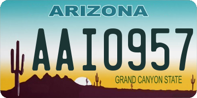 AZ license plate AAI0957