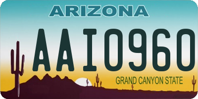 AZ license plate AAI0960