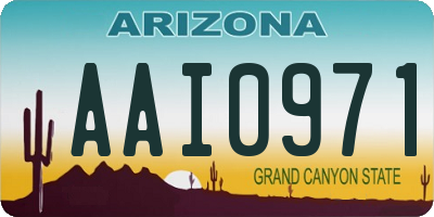 AZ license plate AAI0971