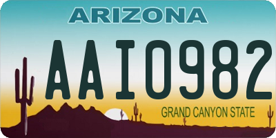 AZ license plate AAI0982