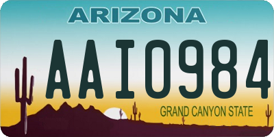 AZ license plate AAI0984