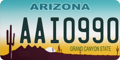 AZ license plate AAI0990