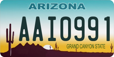 AZ license plate AAI0991