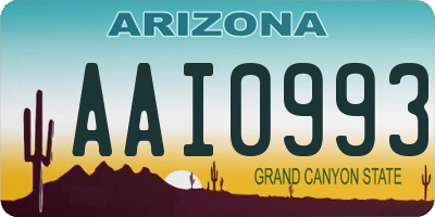 AZ license plate AAI0993