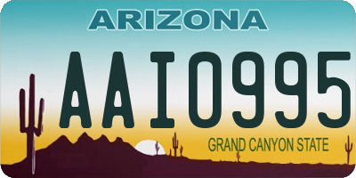 AZ license plate AAI0995