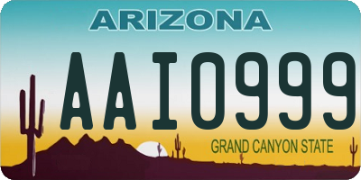 AZ license plate AAI0999