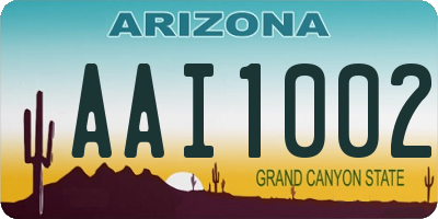 AZ license plate AAI1002