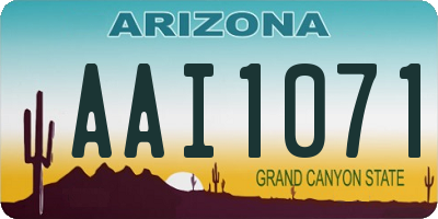AZ license plate AAI1071