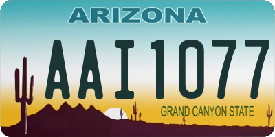 AZ license plate AAI1077