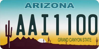 AZ license plate AAI1100