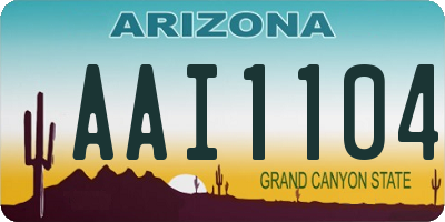 AZ license plate AAI1104