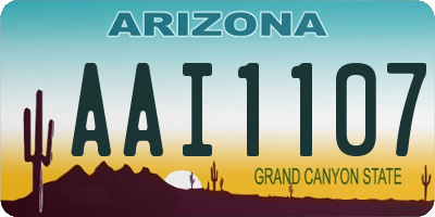 AZ license plate AAI1107