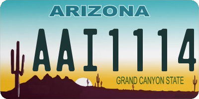 AZ license plate AAI1114
