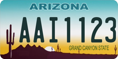 AZ license plate AAI1123