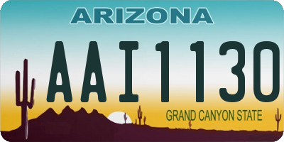 AZ license plate AAI1130