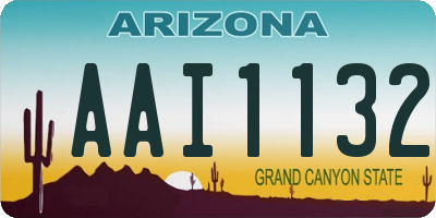 AZ license plate AAI1132