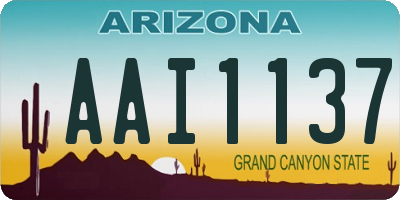 AZ license plate AAI1137