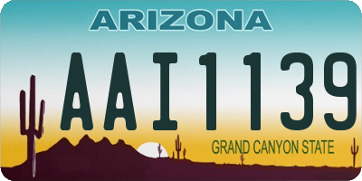 AZ license plate AAI1139