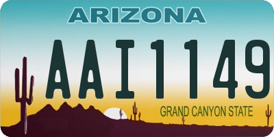 AZ license plate AAI1149