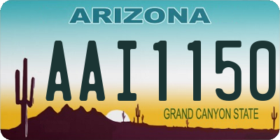 AZ license plate AAI1150