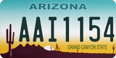 AZ license plate AAI1154