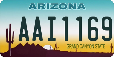 AZ license plate AAI1169