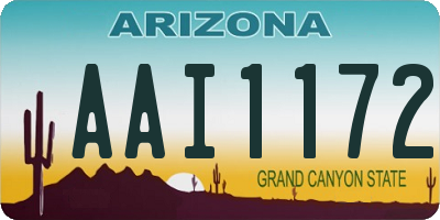AZ license plate AAI1172