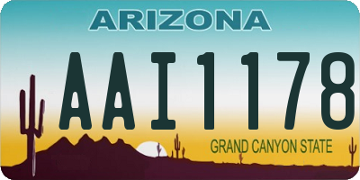 AZ license plate AAI1178