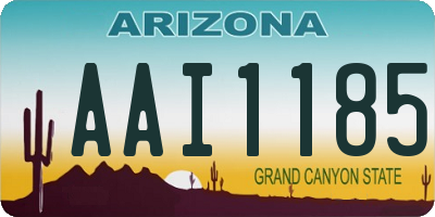 AZ license plate AAI1185