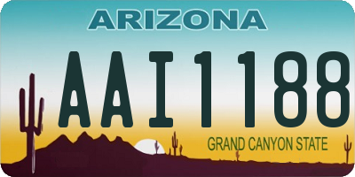 AZ license plate AAI1188