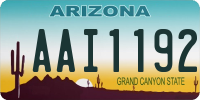 AZ license plate AAI1192