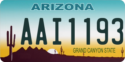AZ license plate AAI1193