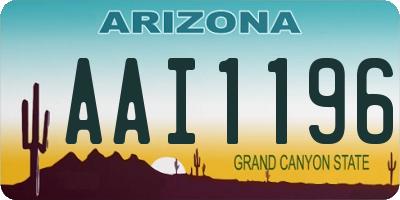 AZ license plate AAI1196
