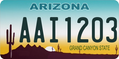 AZ license plate AAI1203