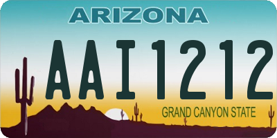 AZ license plate AAI1212