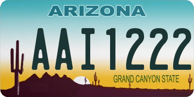 AZ license plate AAI1222