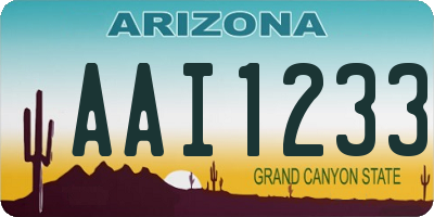 AZ license plate AAI1233