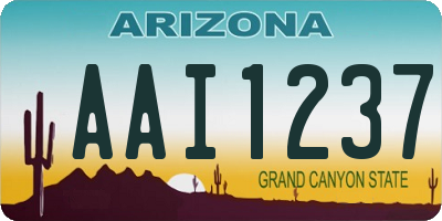 AZ license plate AAI1237
