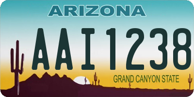AZ license plate AAI1238