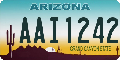 AZ license plate AAI1242