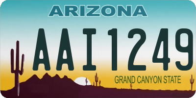 AZ license plate AAI1249