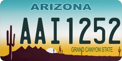 AZ license plate AAI1252