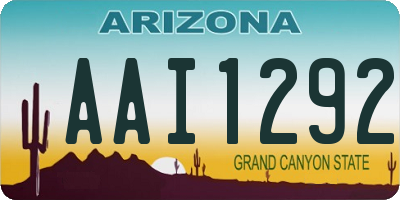 AZ license plate AAI1292