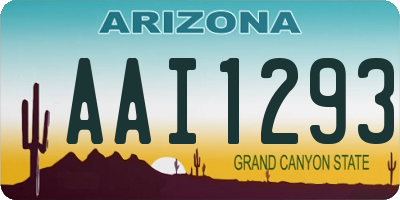AZ license plate AAI1293
