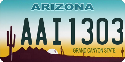 AZ license plate AAI1303