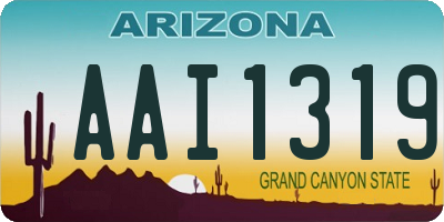 AZ license plate AAI1319