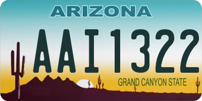 AZ license plate AAI1322
