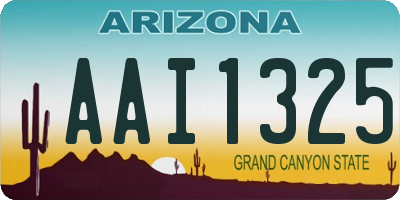 AZ license plate AAI1325