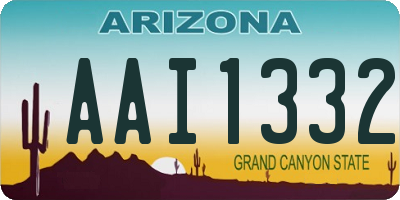 AZ license plate AAI1332